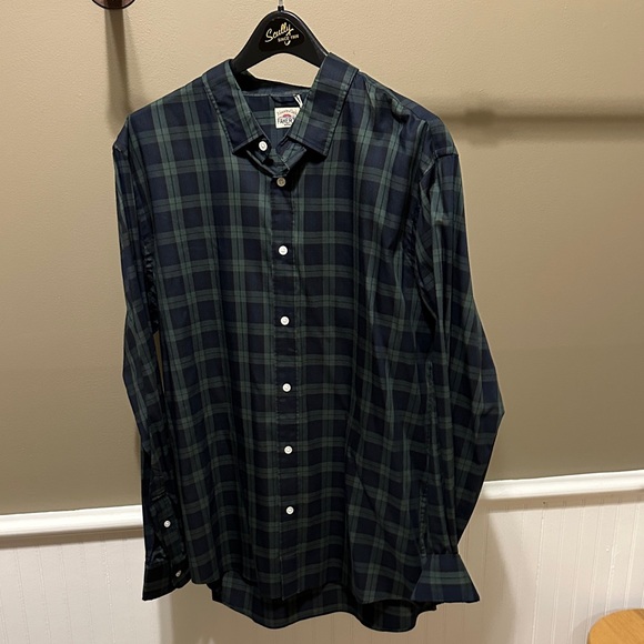 Faherty Other - Faherty Navy and Green Plaid Button Down Shirt